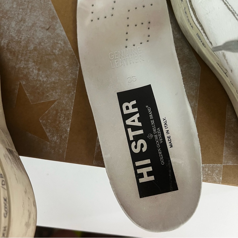 Golden Goose Hi-Star with Metallic Gold Star - Picture 9 of 10